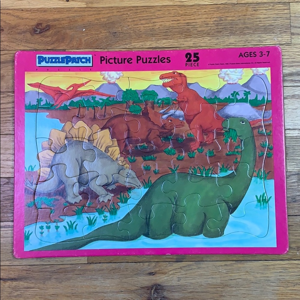 VINTAGE PuzzlePatch 25 pc Dinosaur Puzzle